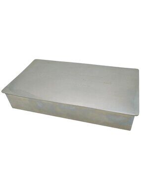 Stieff Pewter Engraved Box With Wooden Interior Compartments 9x5 Inches